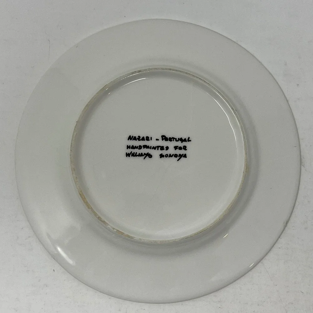 Williams Sonoma Nazari Portugal Handpainted Castle Plates Set of 2 Bread Butter